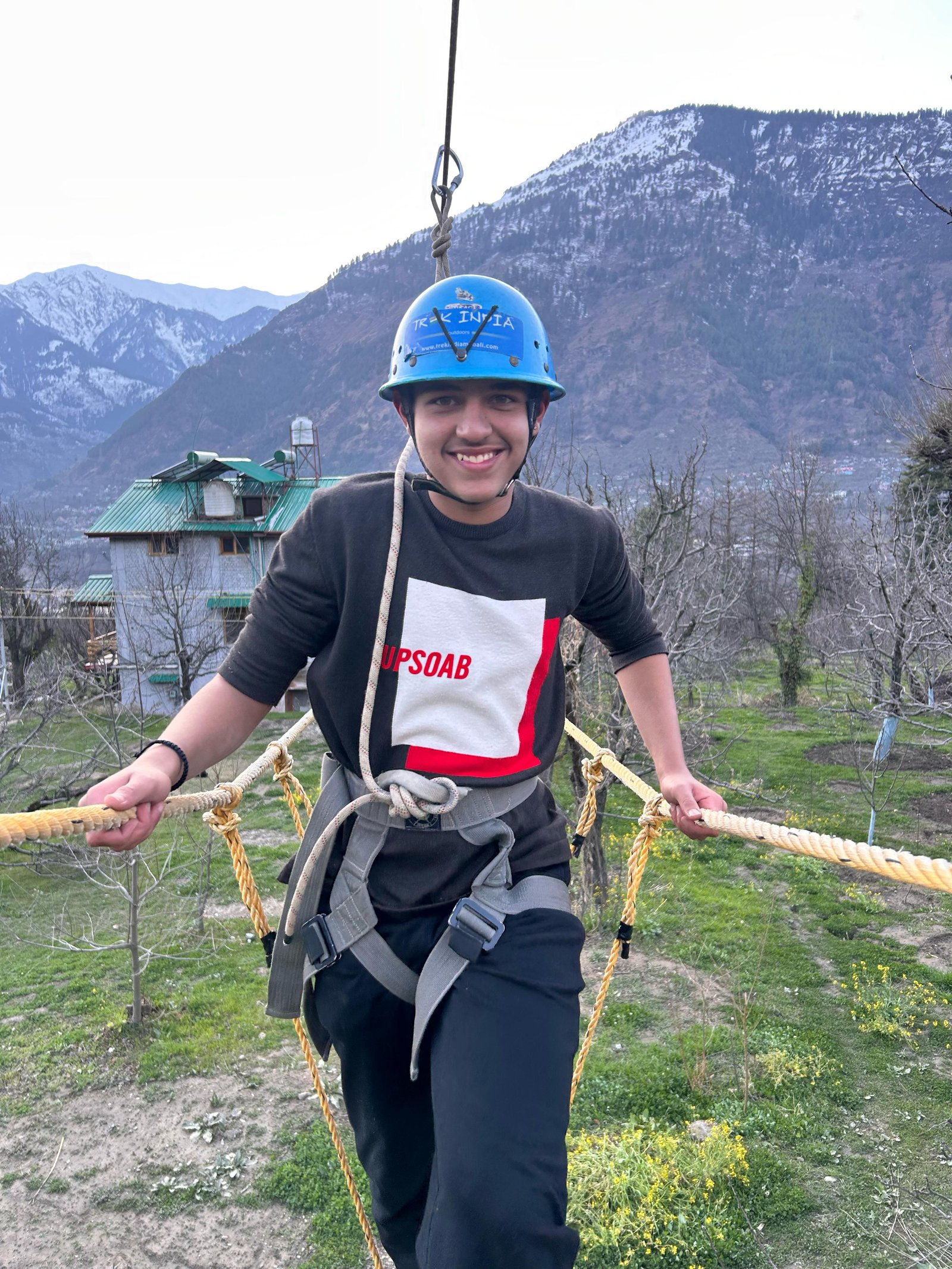 Students participating in adventure activities